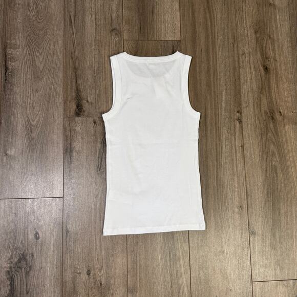 J.Crew Ribbed High-Neck Tank Top Sz S White Slim Fit Stretch Pullover Sleeveless - Picture 6 of 8